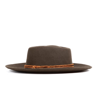 Cordobés Wool Boater Hat in Olive