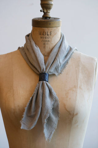 Raw Silk Bandana in Sage Grey