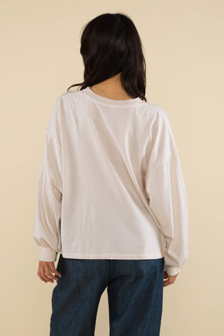 Boxy Long Sleeve Tee in Bone