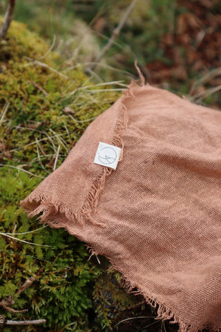 Raw Silk Bandana in Peach Fuzz