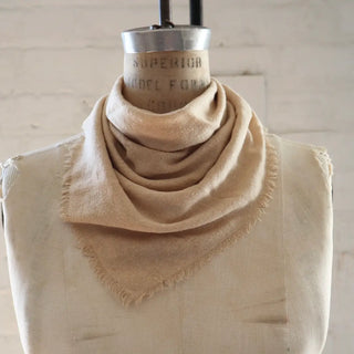 Raw Silk Bandana in Oatmeal