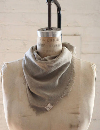 Raw Silk Bandana in Sage Grey