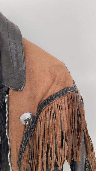 BADASS Two-Tone Fringe Moto Jacket