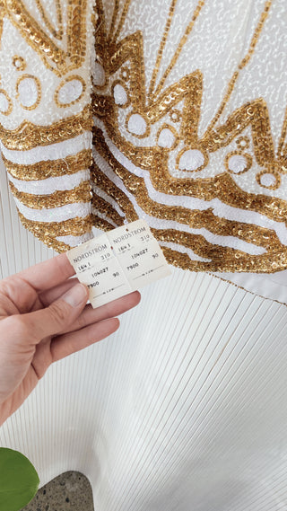 Fabulous Deadstock Ivory Gold Beaded Blazer