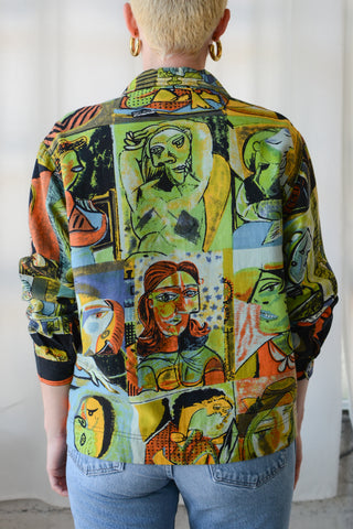 Picasso Cubism Portraits Linen Jacket