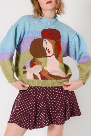 Art Nouveau Lady Novelty Wool Sweater