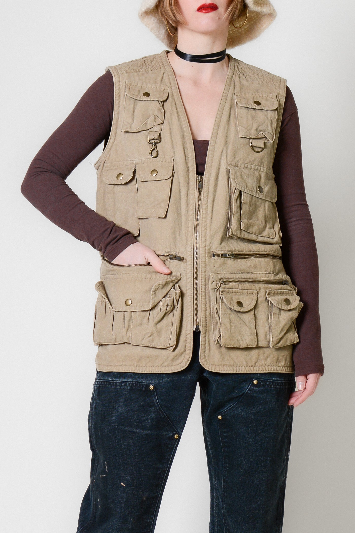 80s Banana Republic Utility Khaki Vest