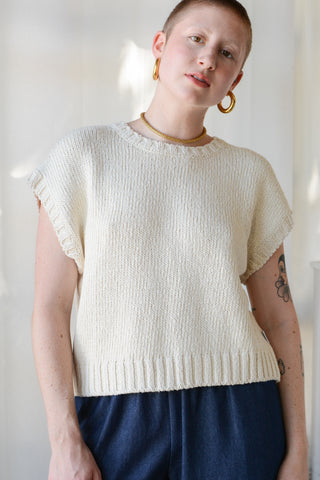 Pierre Cotton Sweater Top in Naturel