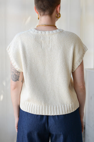 Pierre Cotton Sweater Top in Naturel