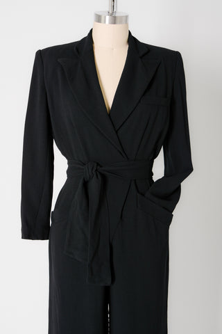 Donna Karen Wool Wrap Jumpsuit