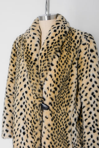 Cheetah Faux Fur 80s Coat