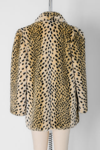 Cheetah Faux Fur 80s Coat