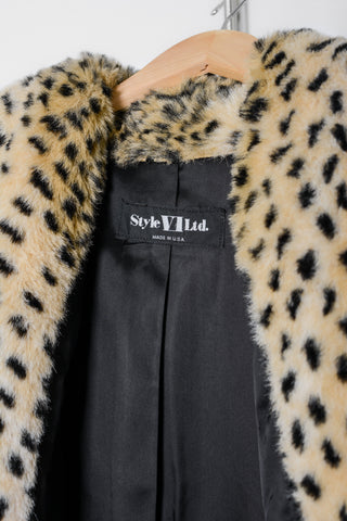 Cheetah Faux Fur 80s Coat