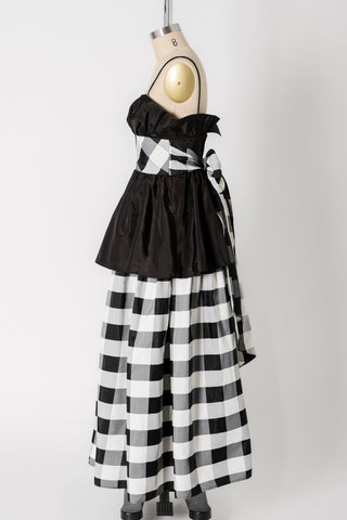 Gunne Sax Gingham Taffeta Gown