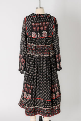 Rare Kani Quilted Paisley Indian Cotton Dress