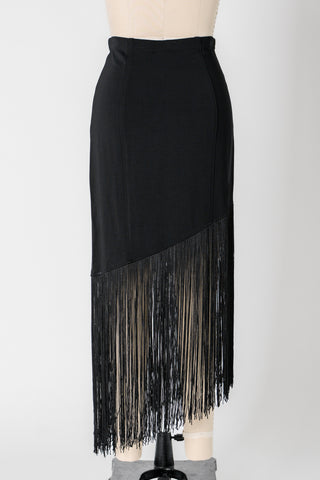 Tadashi Asymmetrical Fringe Knit Bodycon Skirt