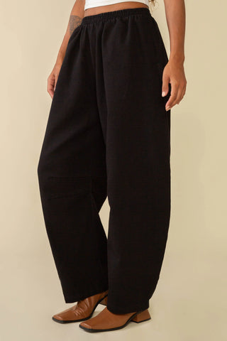 York Heavyweight Denim Barrel Pant in Black