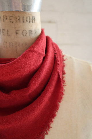 Raw Silk Bandana in Poppy