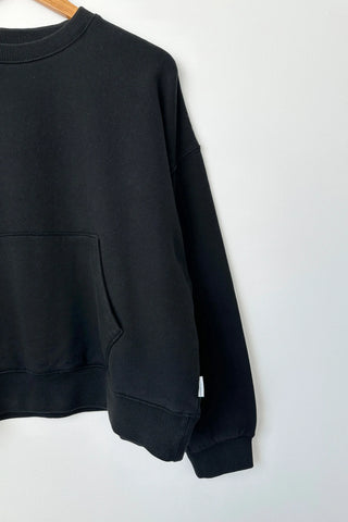 French Terry Poche Sweatshirt in Black